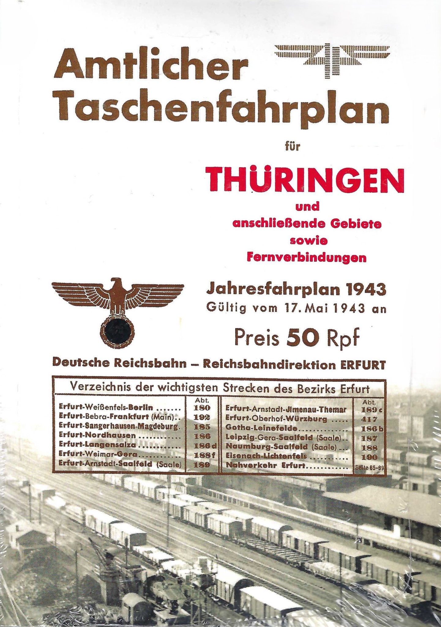 Bild von Amtlicher Taschenfahrplan Thüringen Jahresfahrplan 1943