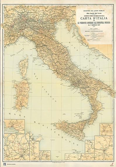 Bild von Carta d’Italia – le ferrovie concesse all’industria privata al 1° gennaio 1907