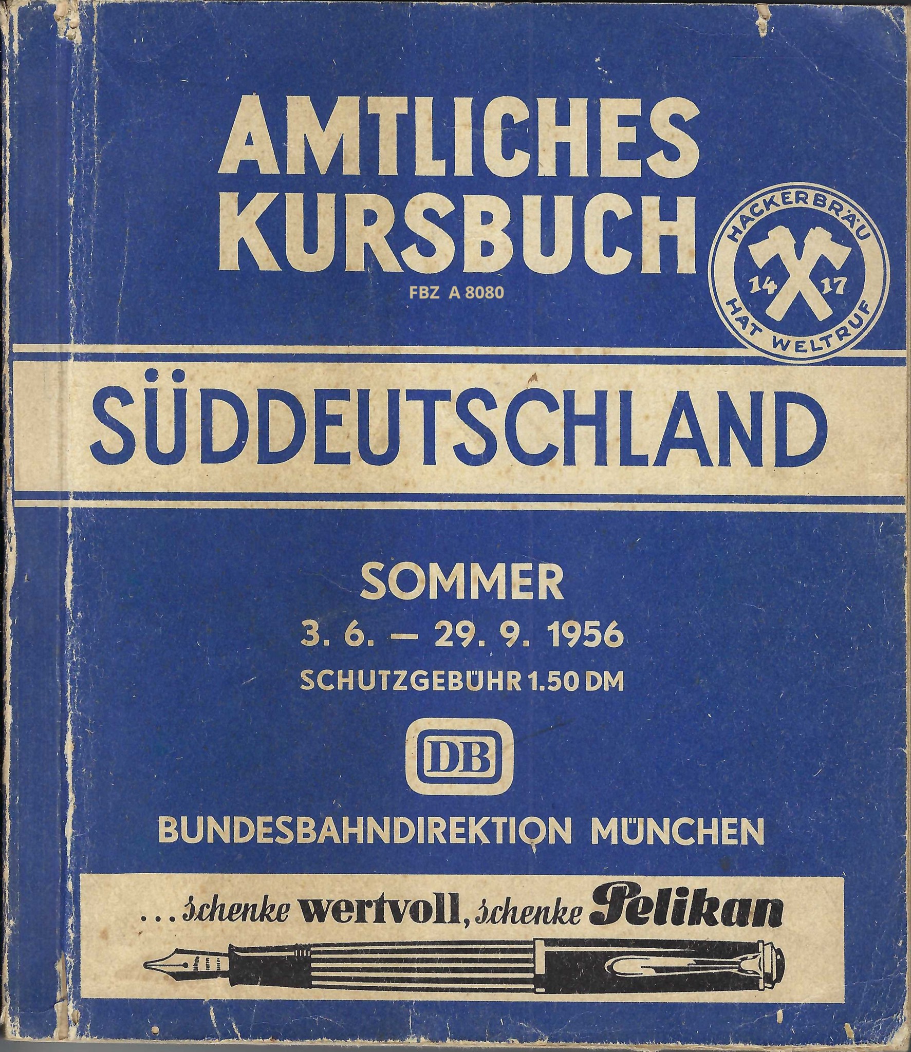 Bild von Amtliches Kursbuch Süddeutschland Sommer 1956