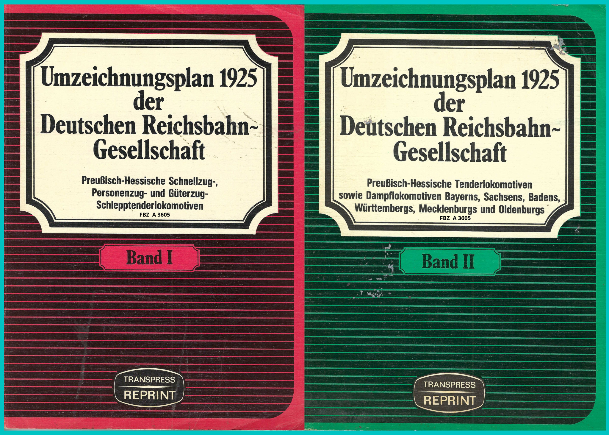 Umzeichnungsplan 1925 der Deutschen Reichsbahn-Gesellschaft Band 1+2