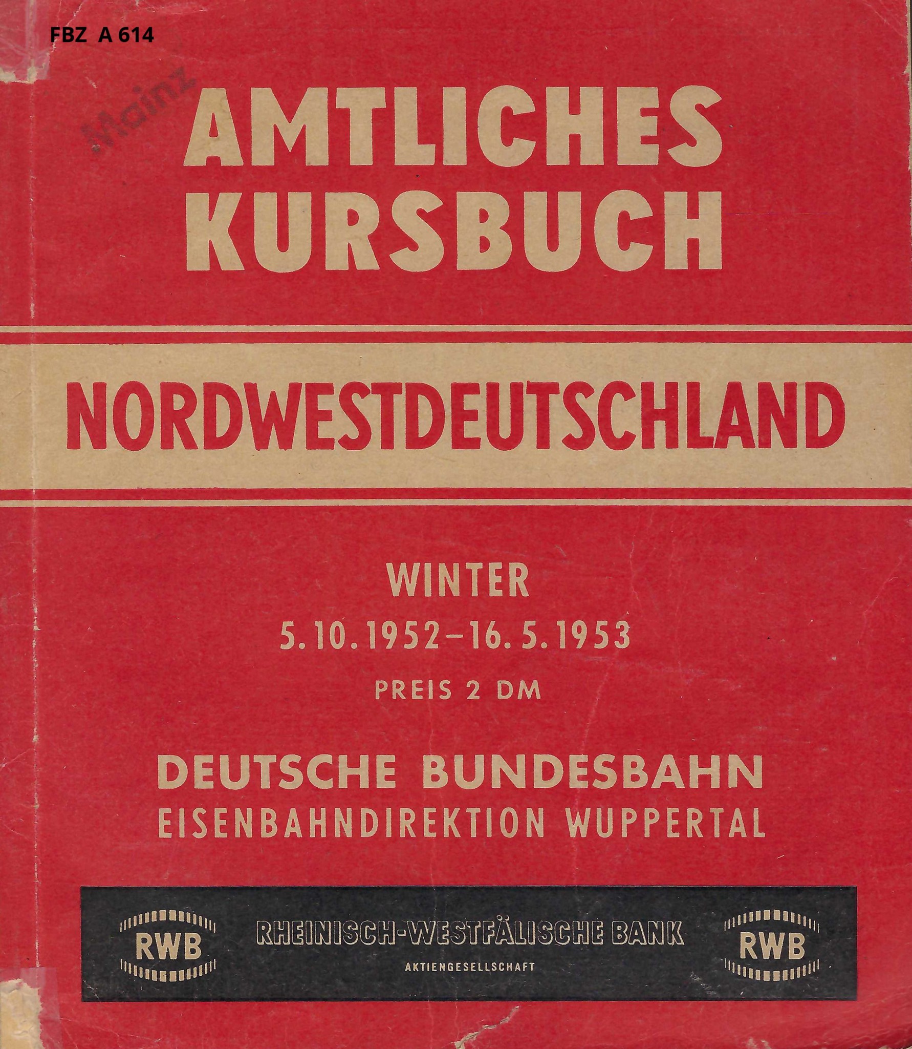 Bild von Amtliches Kursbuch - Nordwestdeutschland 
