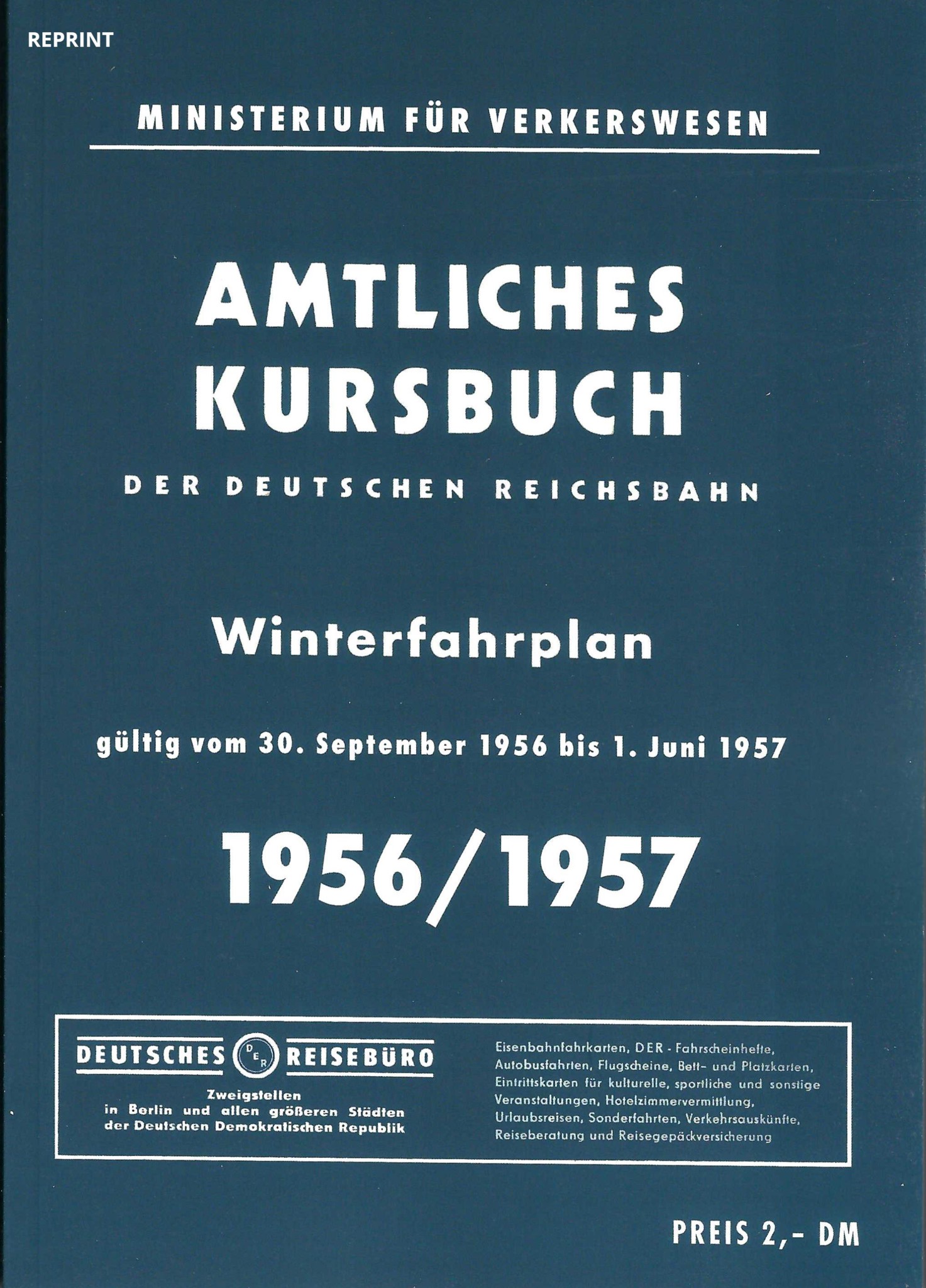 Bild von Kursbuch der Deutschen Reichsbahn - Winterfahrplan 1956/1957