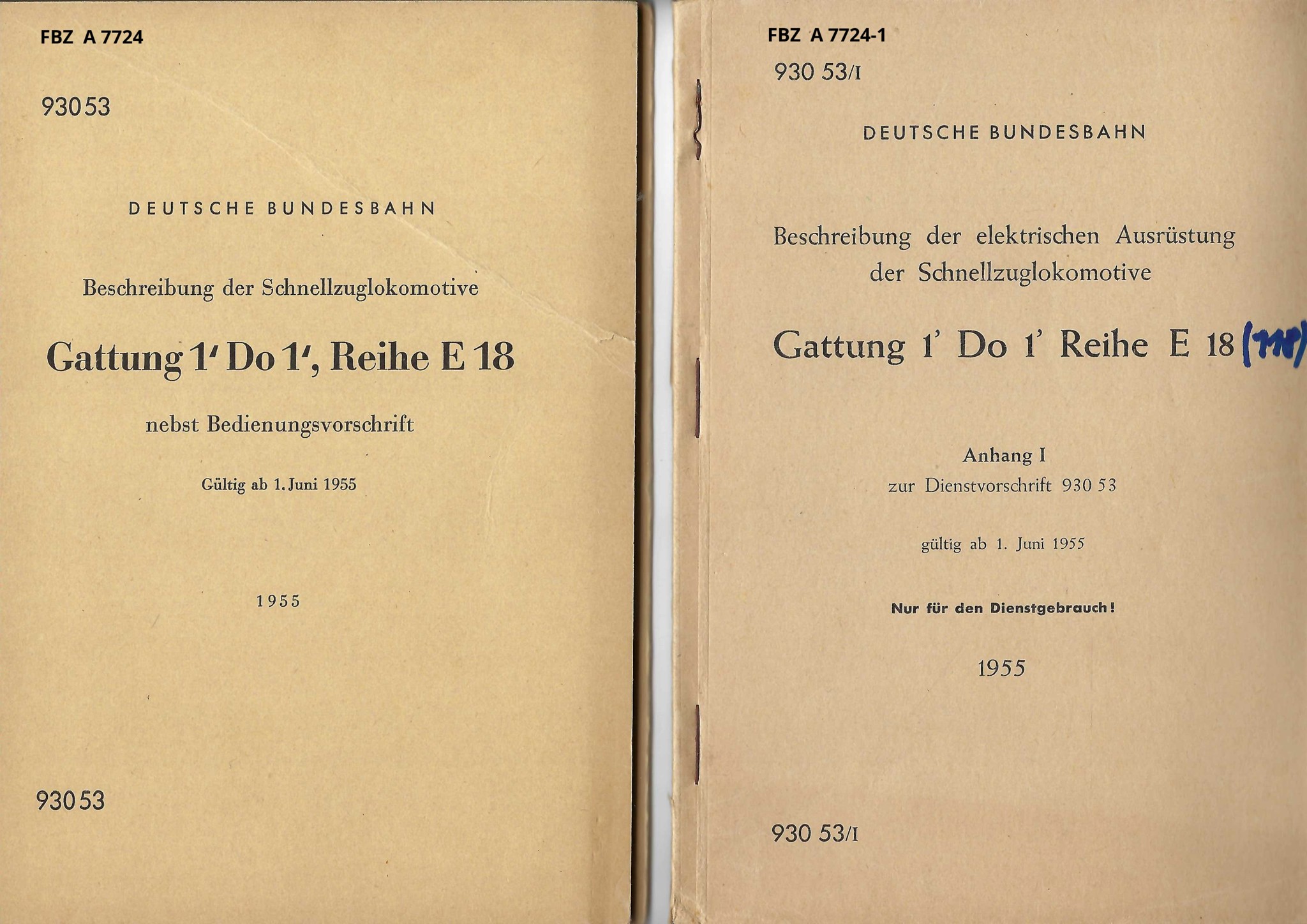 Bild von Beschreibung der Schnellzuglokomotive Gattung 1´ Do 1´ Reihe E 18