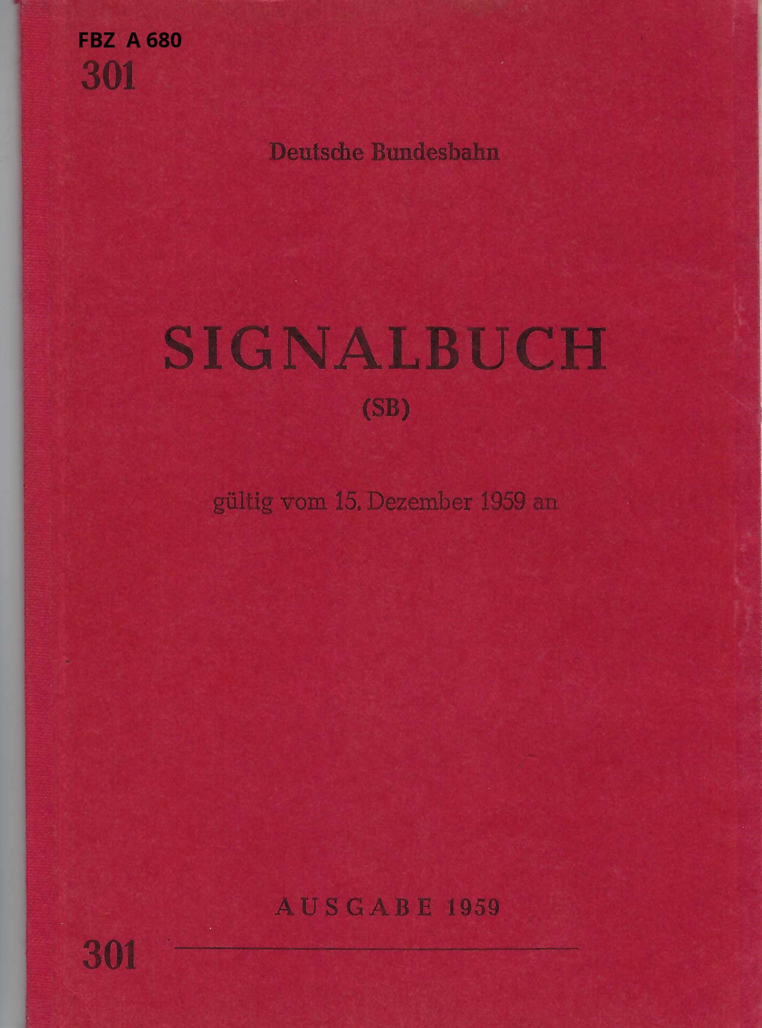 Bild von Signalbuch (SB) DV 301 1959