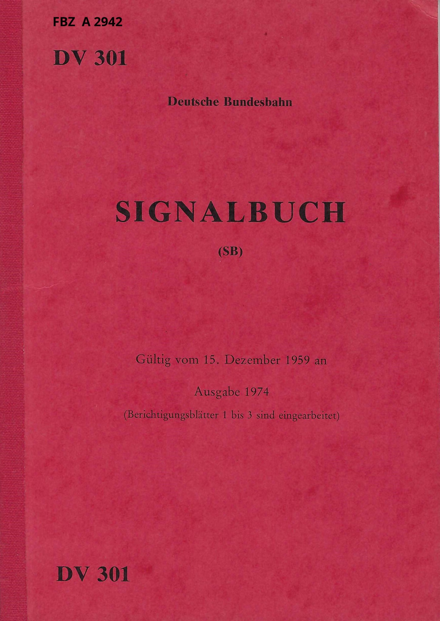 Bild von Signalbuch (SB) DV 301 Ausgabe 1974