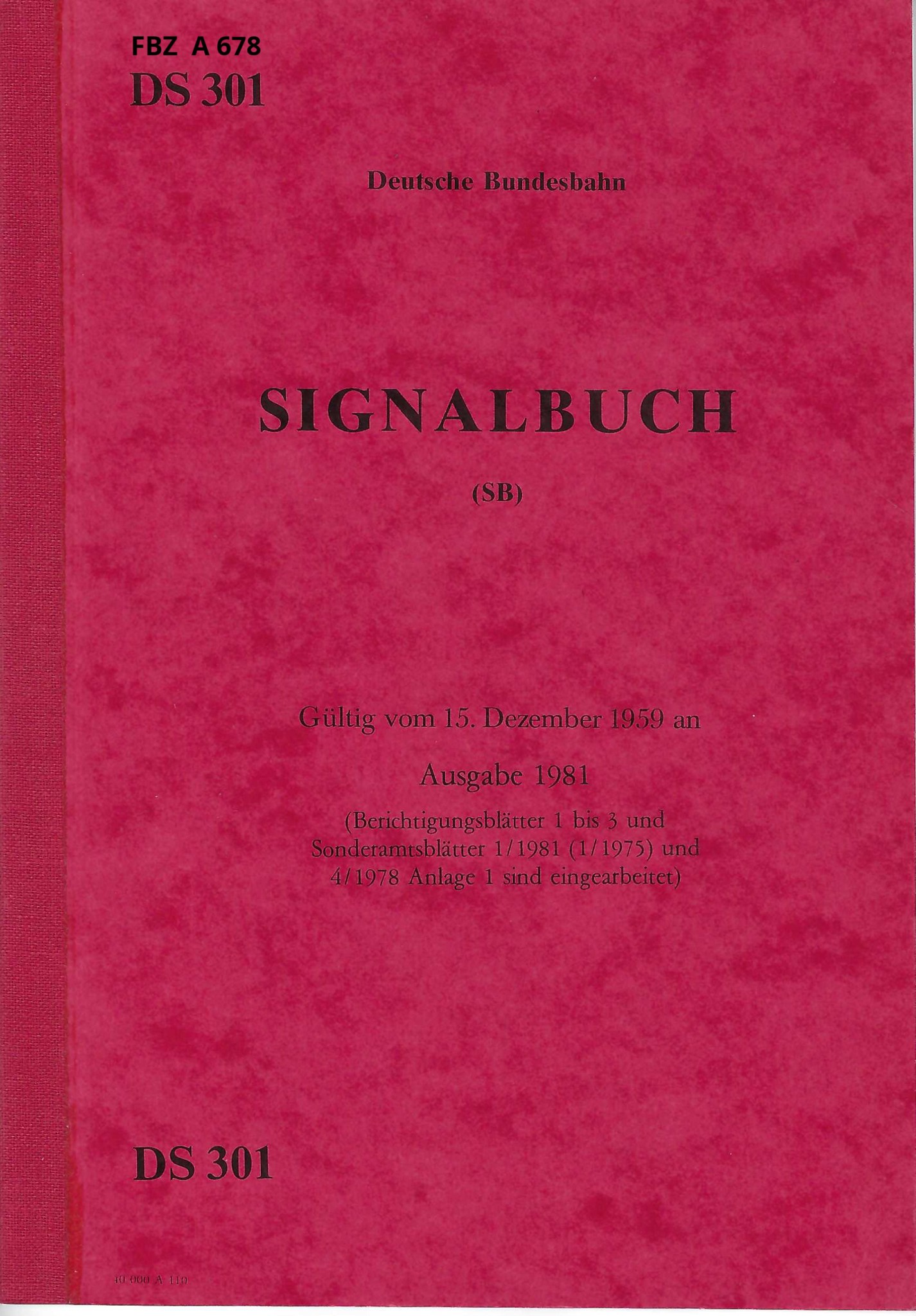 Bild von Signalbuch (SB) DS 301 Ausgabe 1981