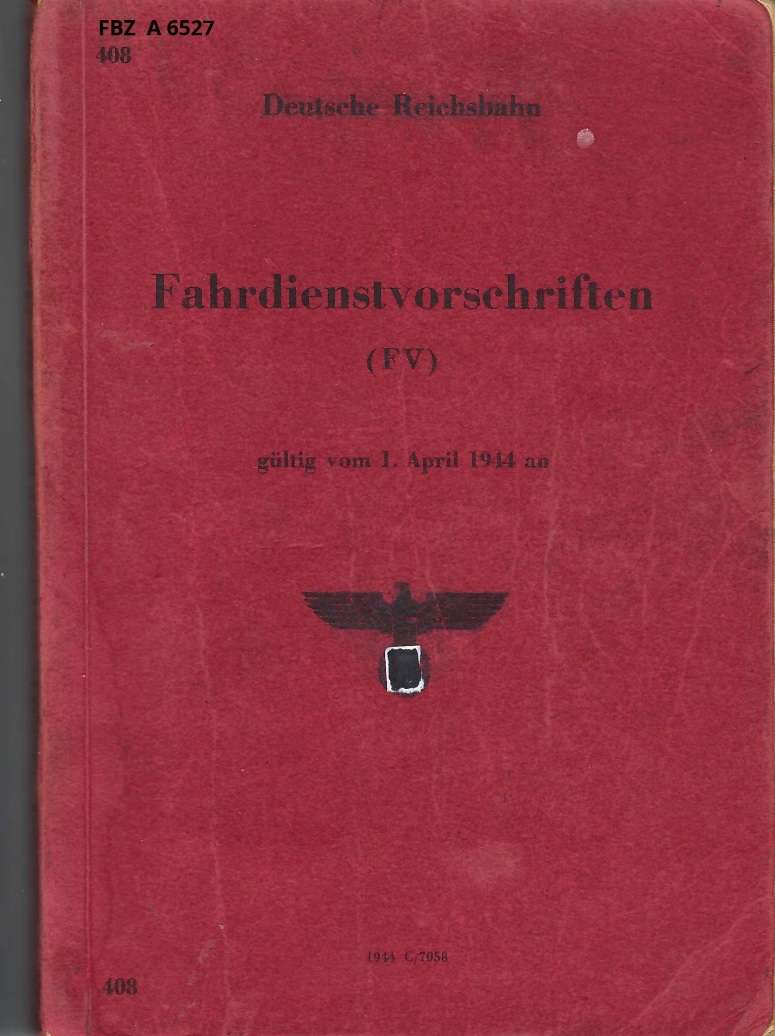 Bild von Fahrdienstvorschriften (FD) DV 408 Ausgabe 1944