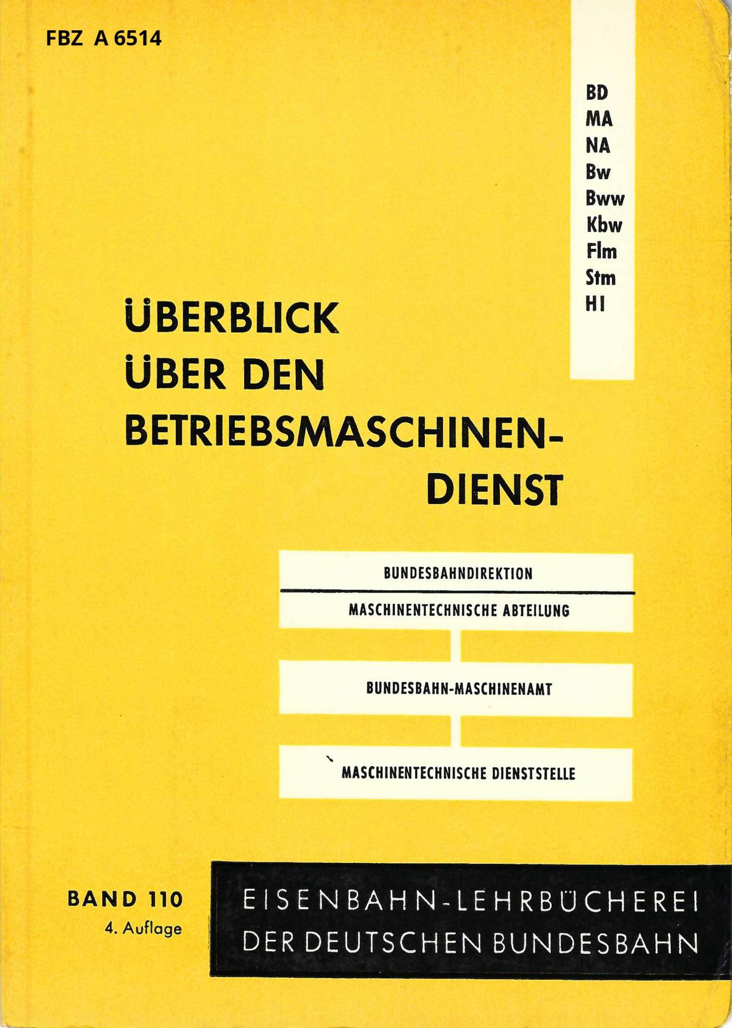 Bild von Überblick über den Betriebsmaschinendienst - Band 110