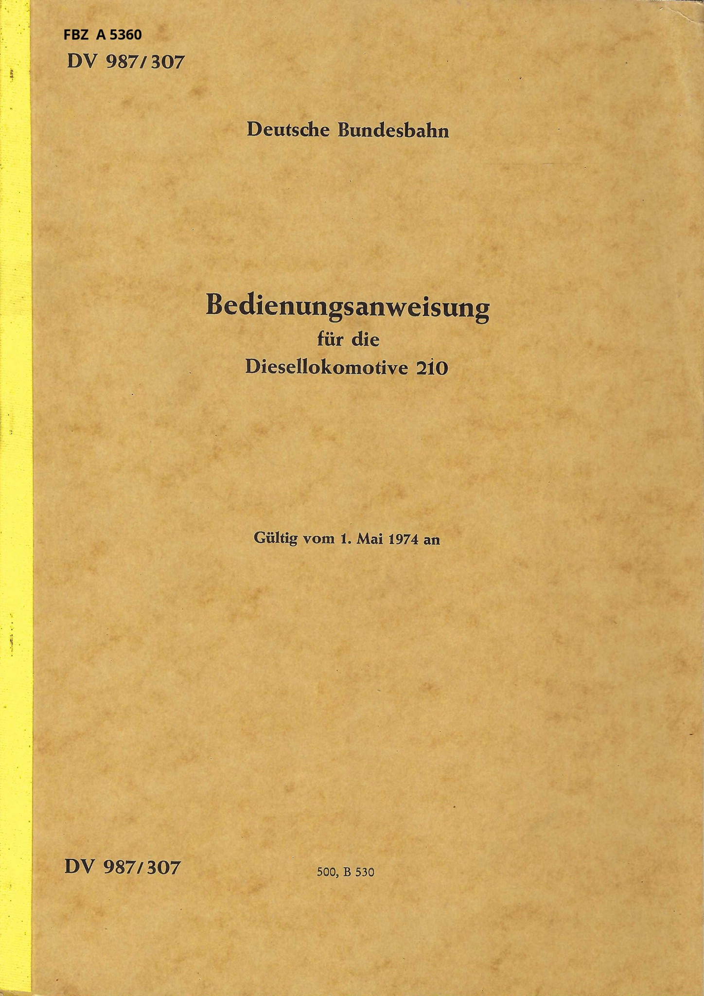 Bild von Bedienungsanweisung für die Diesellokomotive 210